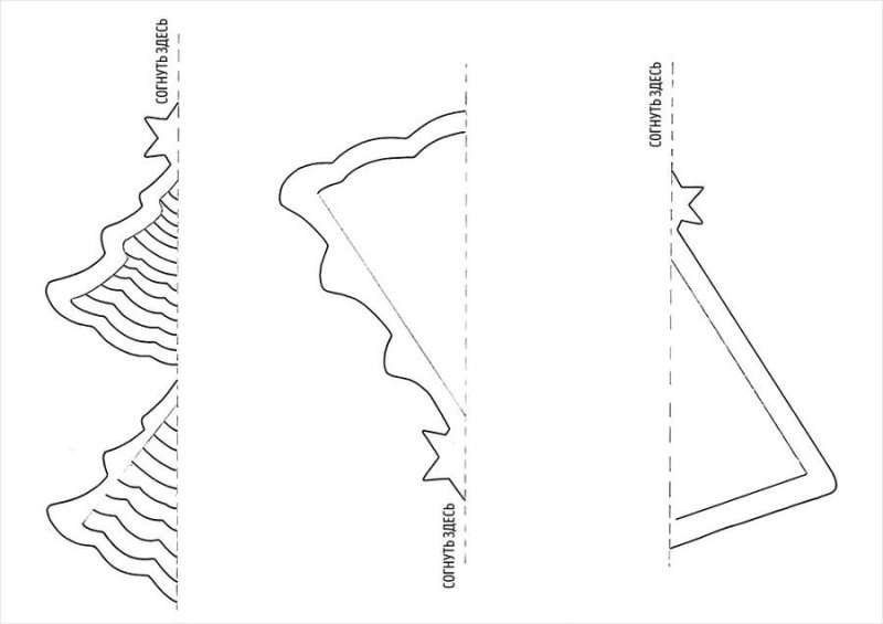 Шаблон объемной елки