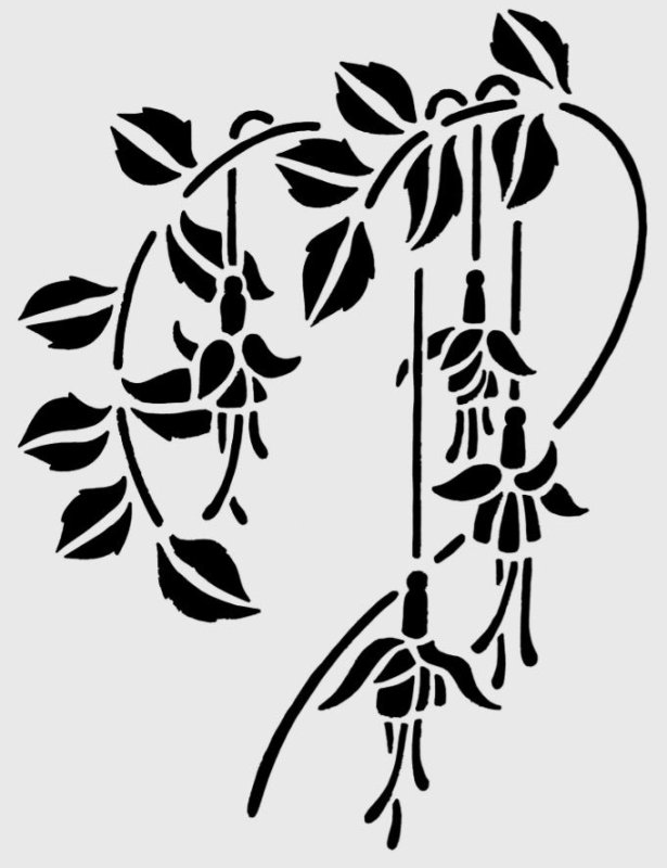 Трафареты цветов на стену