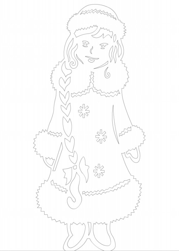 Снегурочка трафарет для вырезания