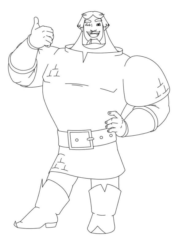 Раскраска богатырь Илья Муромец