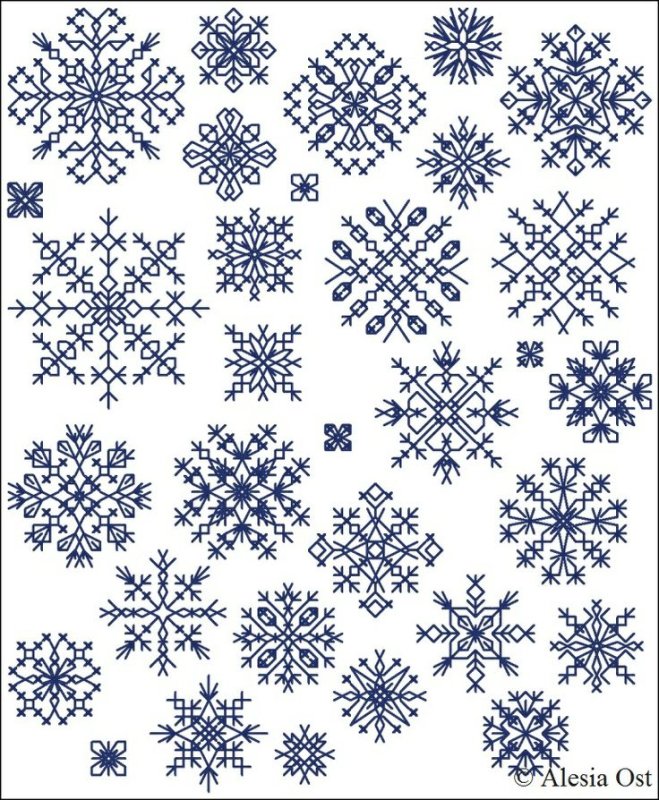 Узор вышивка снежинки