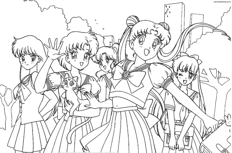 Раскраски для девочек аниме сейлормун
