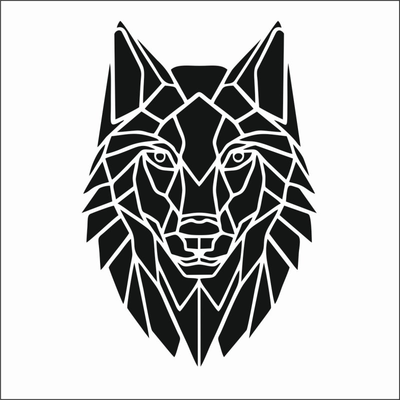 Силуэт морды волка