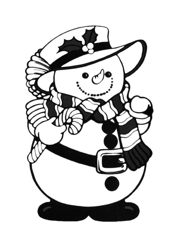 Снеговик раскраска