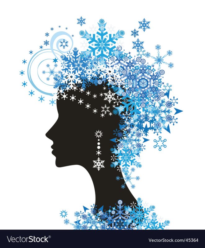 Женщина зима силуэт