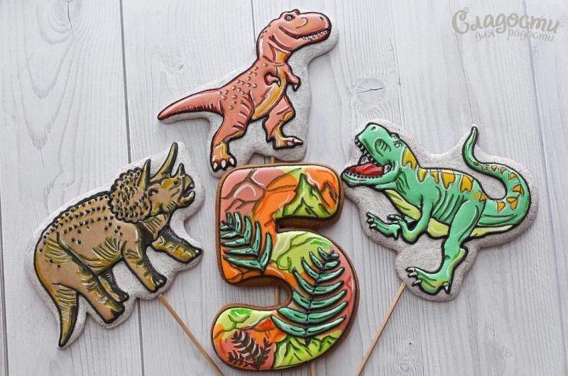 Пряники динозавры