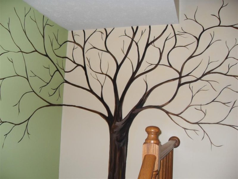 Трафарет дерева на стену