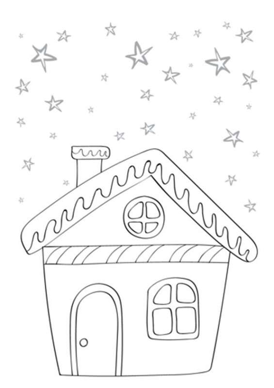 Домик раскраска для детей