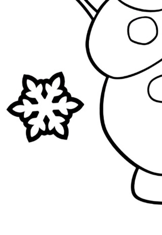 Снеговик трафарет для вырезания