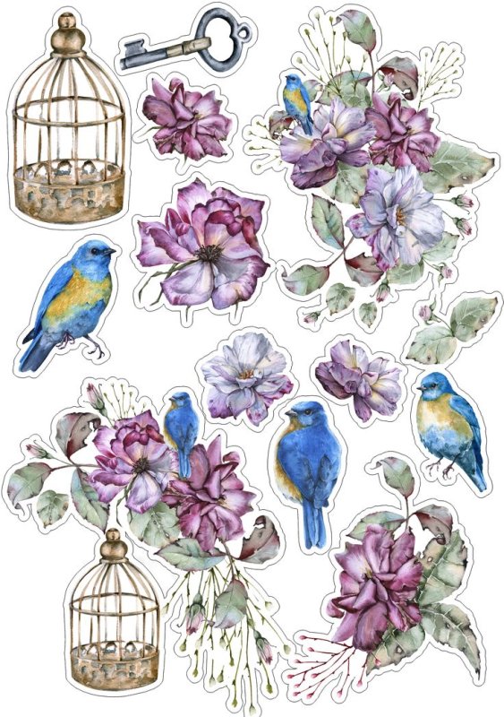 Наклейки для скрапбукинга цветы