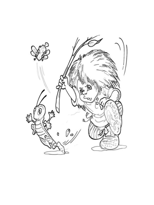 Домовенок Кузя раскраска