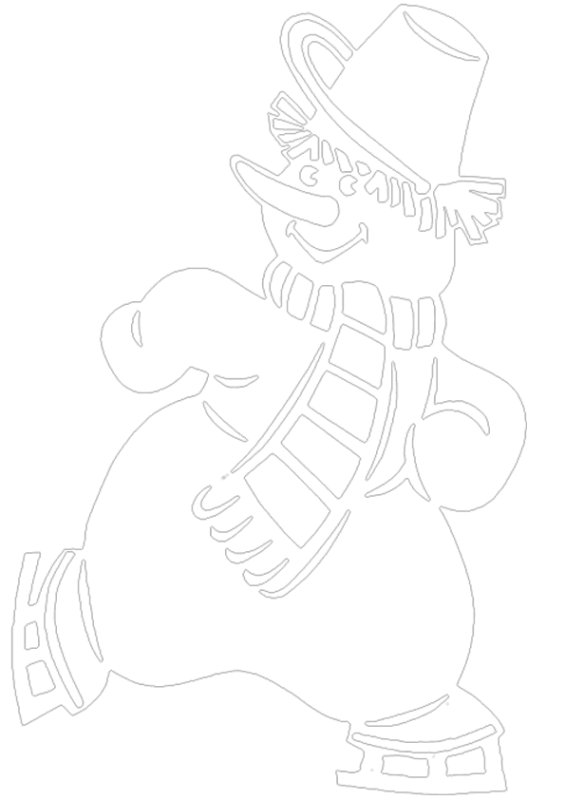 Снеговик трафарет