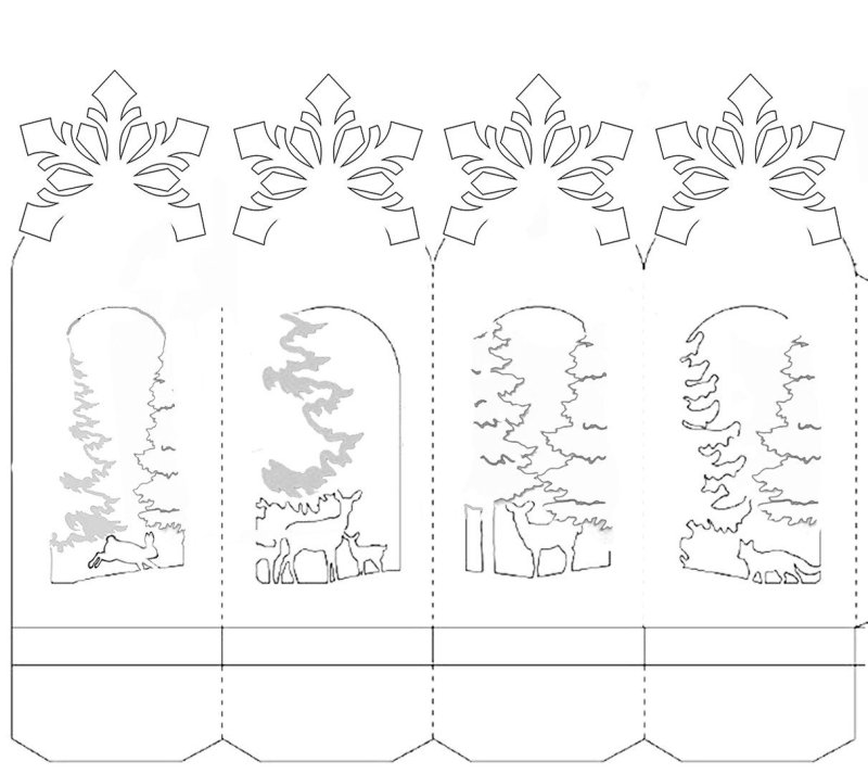 Новогодние фонари шаблон для вырезания
