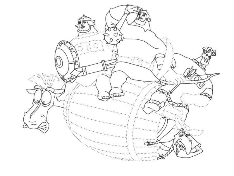 Раскраска 3 богатыря