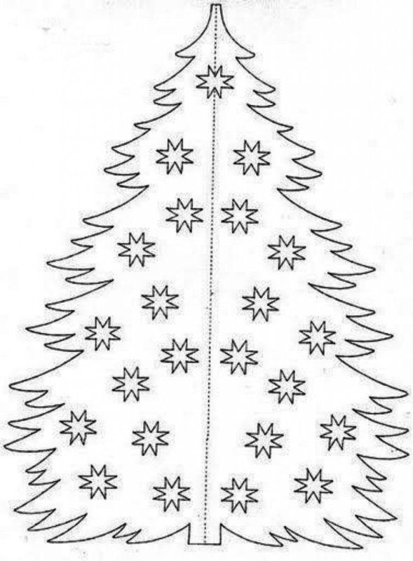 Елочка трафарет