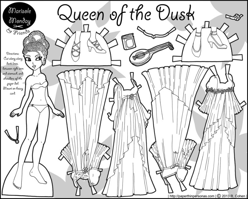 Бумажные куколки раскраски