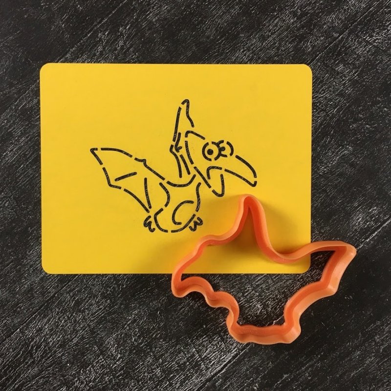 Трафарет динозавра для пряника