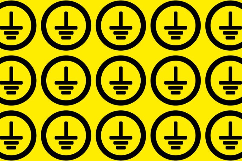 Знак "заземление" 20х20 (1компл=80шт)