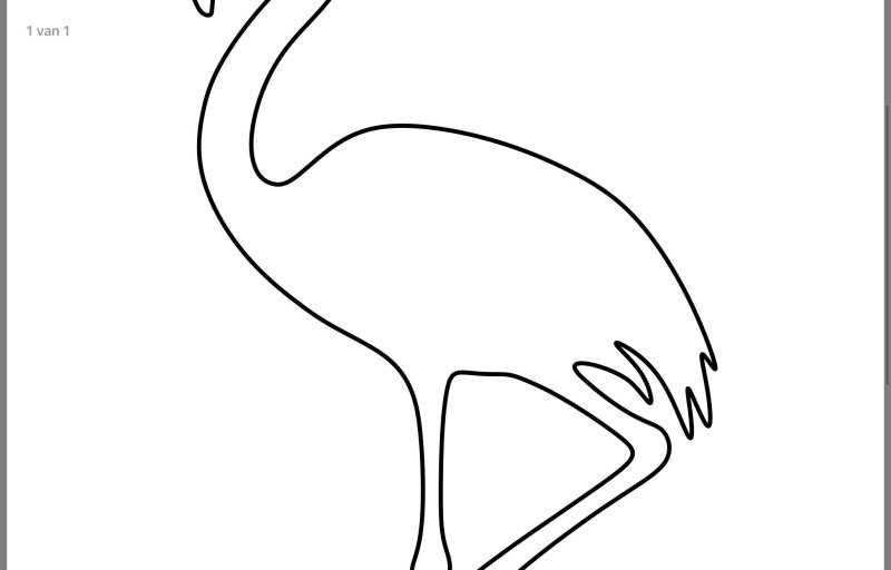 Розовый Фламинго контур