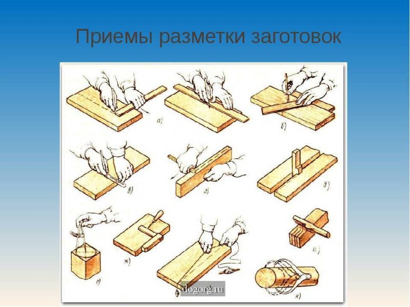 Приемы разметки древесины
