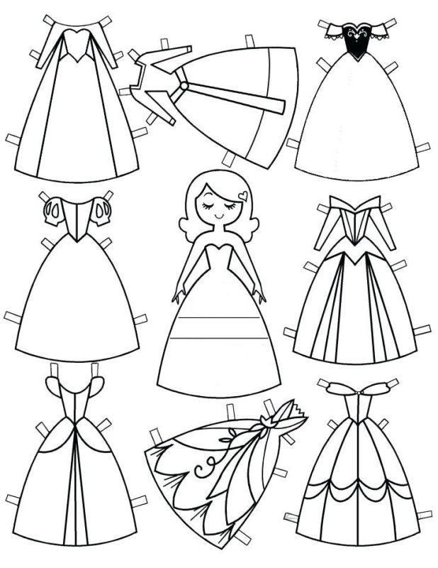 Раскраска Одевалка принцессы