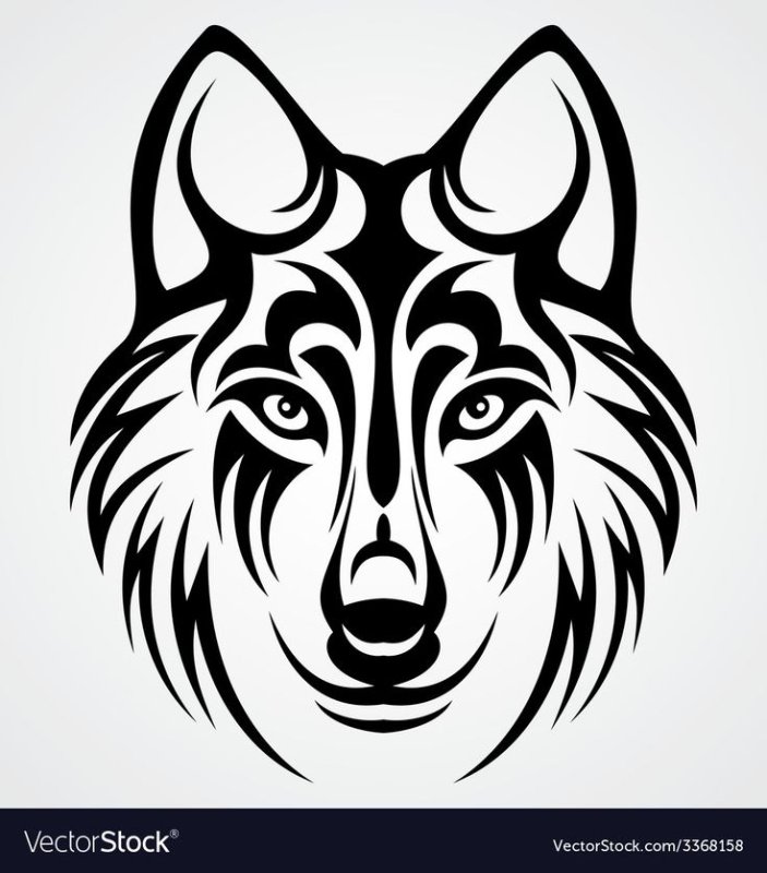 Стилизованная голова волка