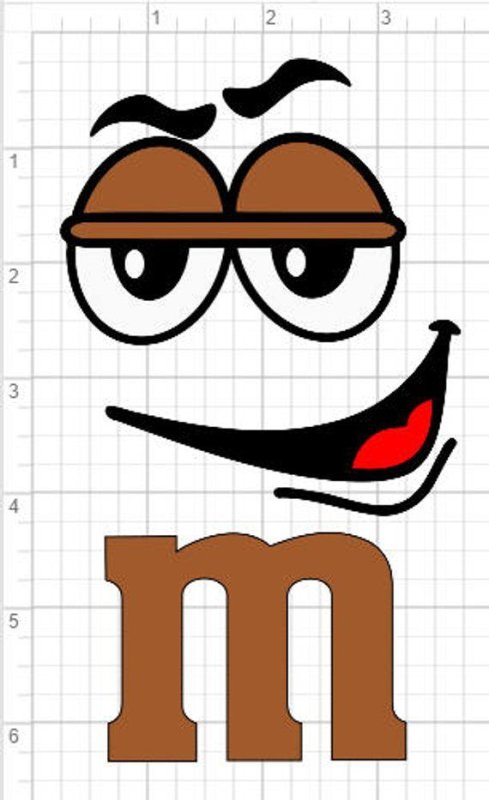 Трафарет на м&м