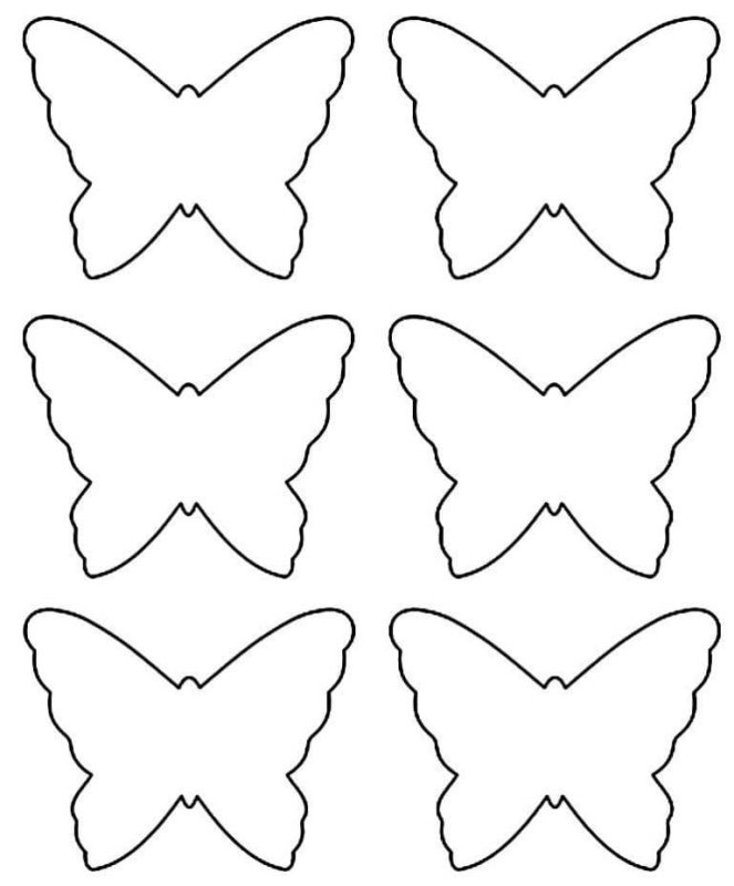 Трафарет бабочки для вырезания из бумаги