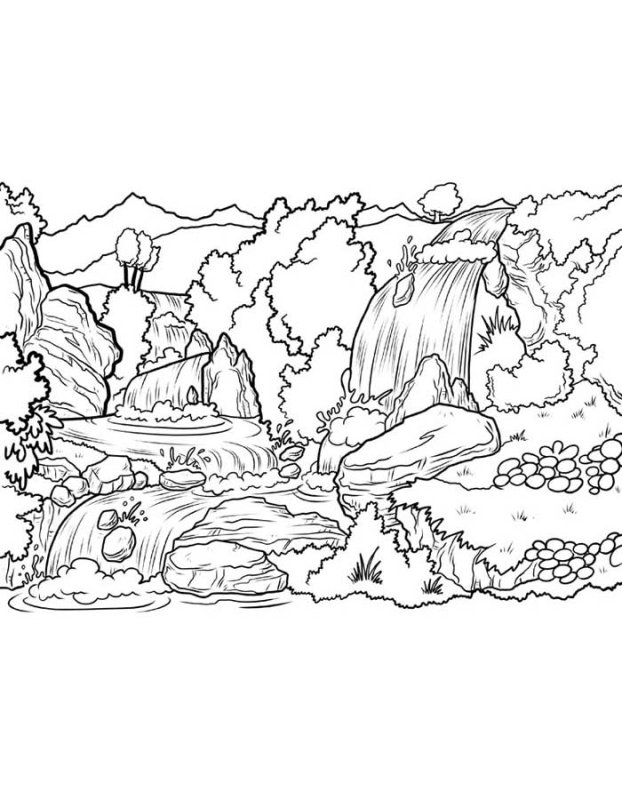 Пейзаж раскраска для детей