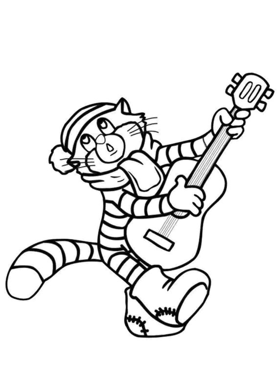 Раскраска кота Матроскина из Простоквашино