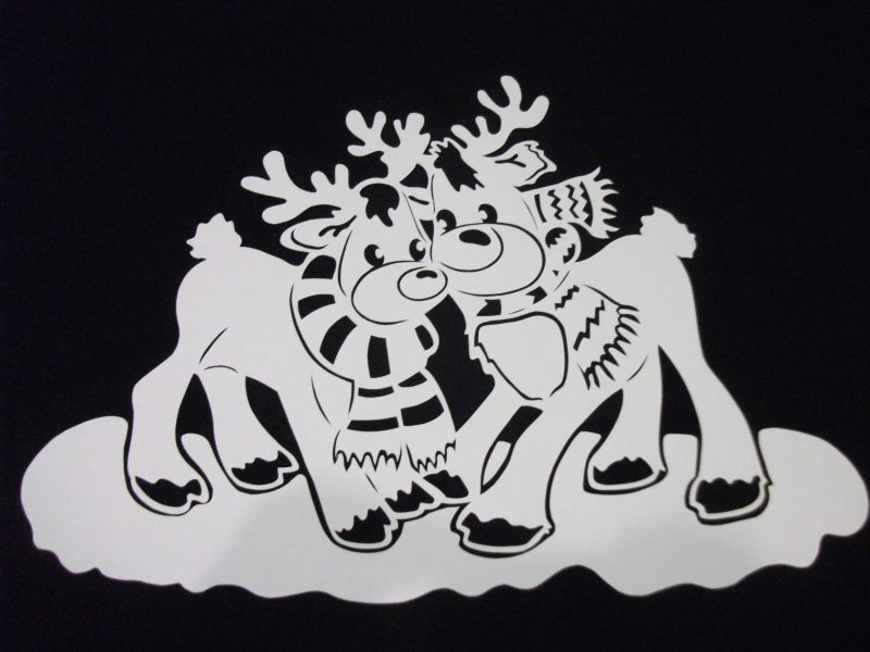 Трафареты на окна новогодние