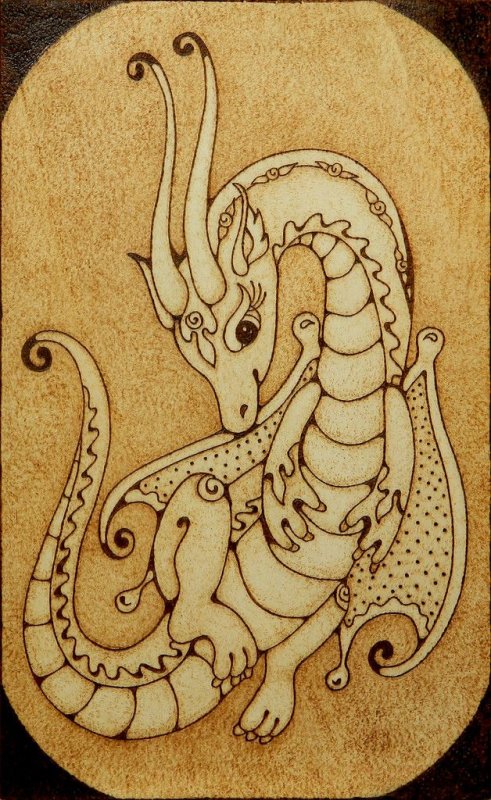 Узоры для выжигания по дереву дракон