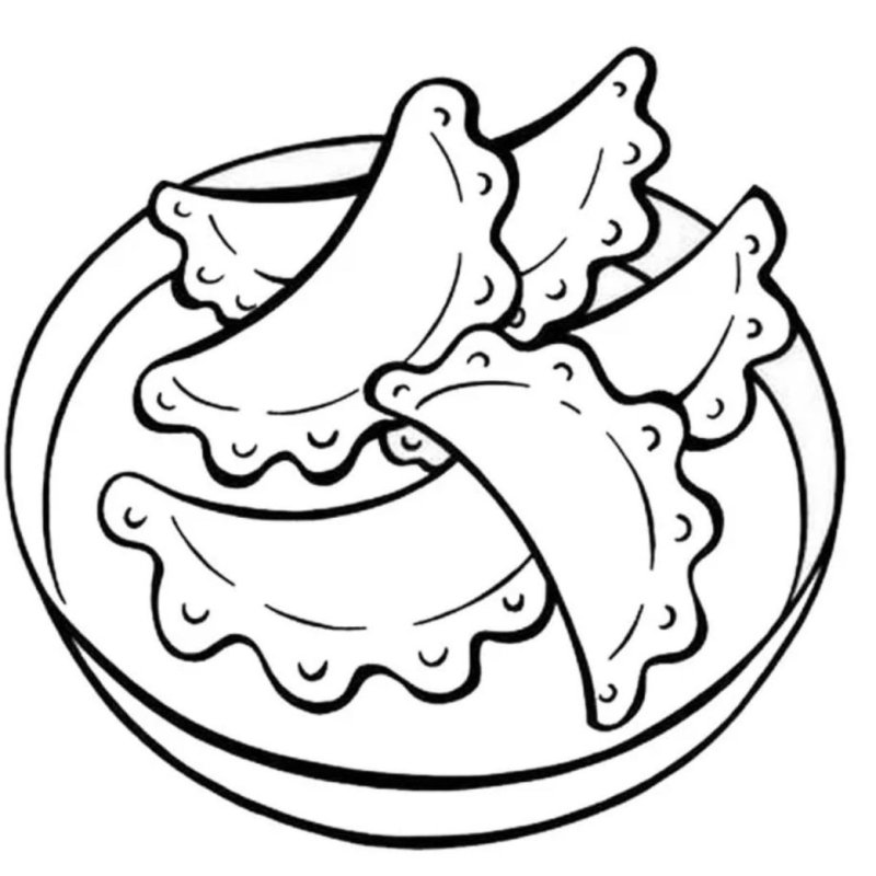 Пельмени раскраска