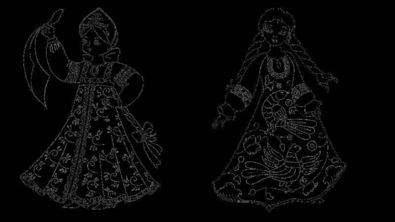 Русский сарафан раскраска для детей