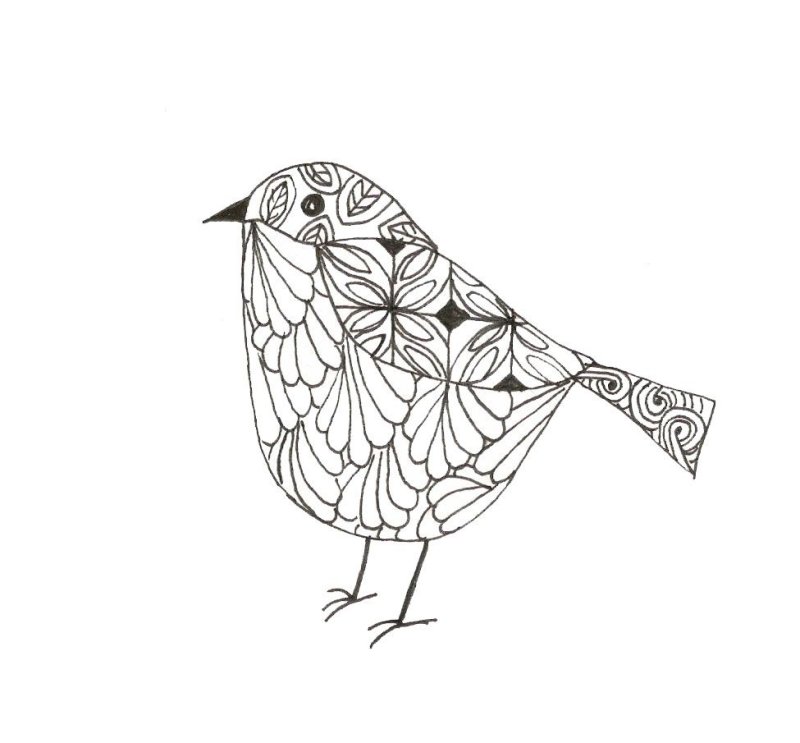 Снегирь Зентангл