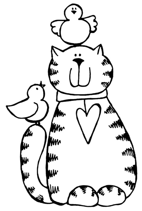 Трафарет кошки для рисования