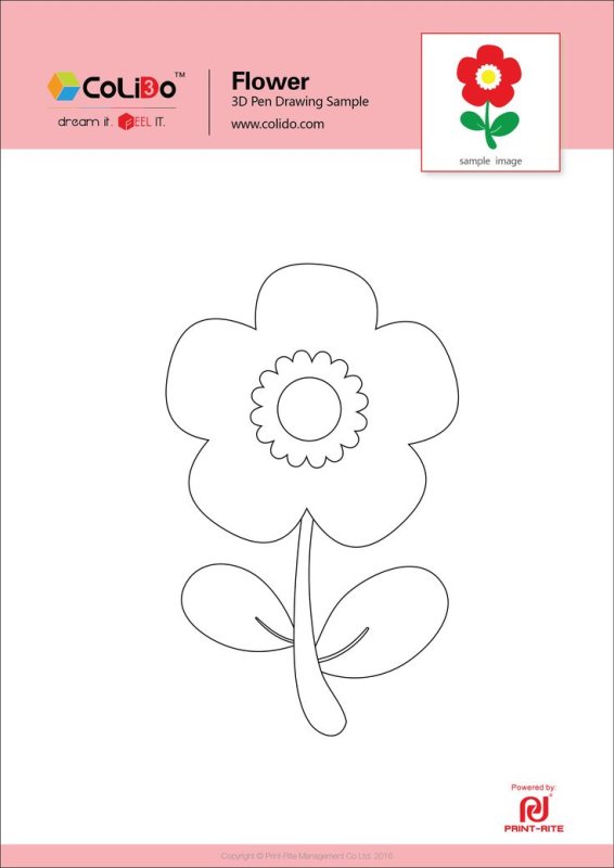 Трафарет для 3д ручки цветы объемные