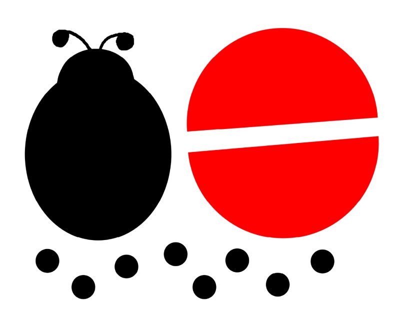 Шаблон Божьей коровки для аппликации