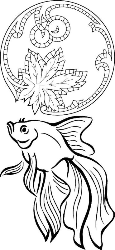 Золотая рыбка трафарет для броши