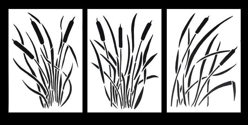 Трафарет камыша для покраски лодки