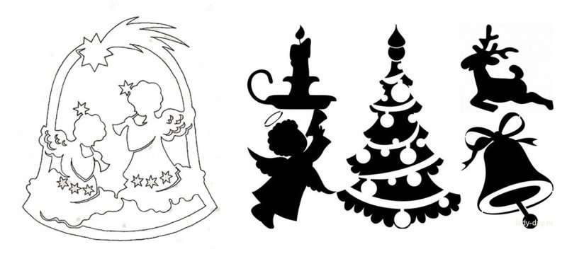 Рисунки на окна на новый год трафареты
