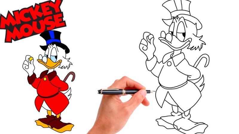 Скрудж макдак рисунок карандашом