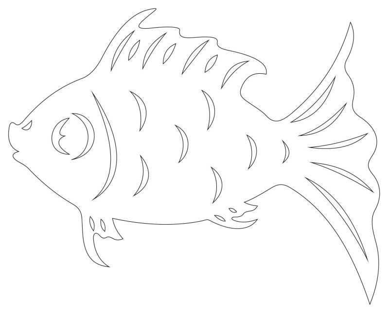Трафарет рыбки для аппликации