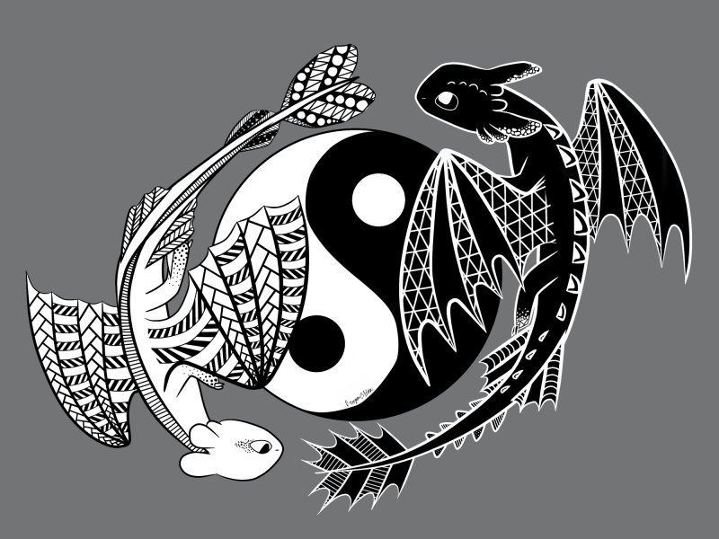 Зентангл Инь Янь
