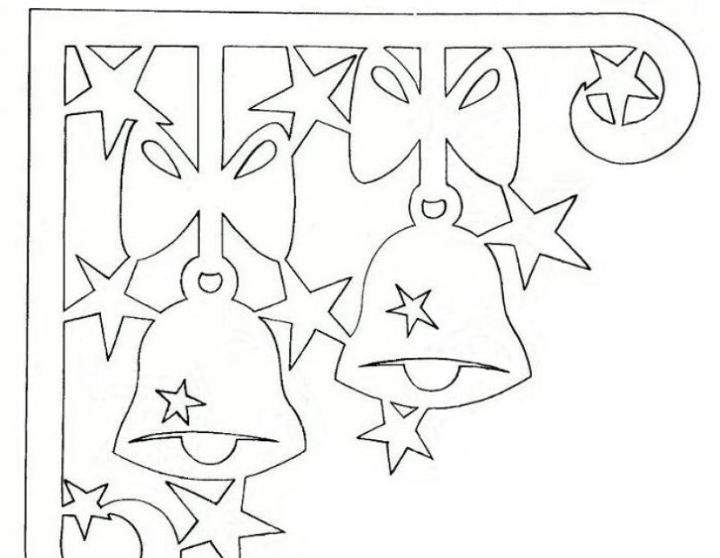 Трафареты на окна на новый год колокольчики