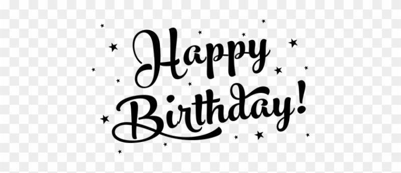Надпись Happy Birthday на прозрачном фоне
