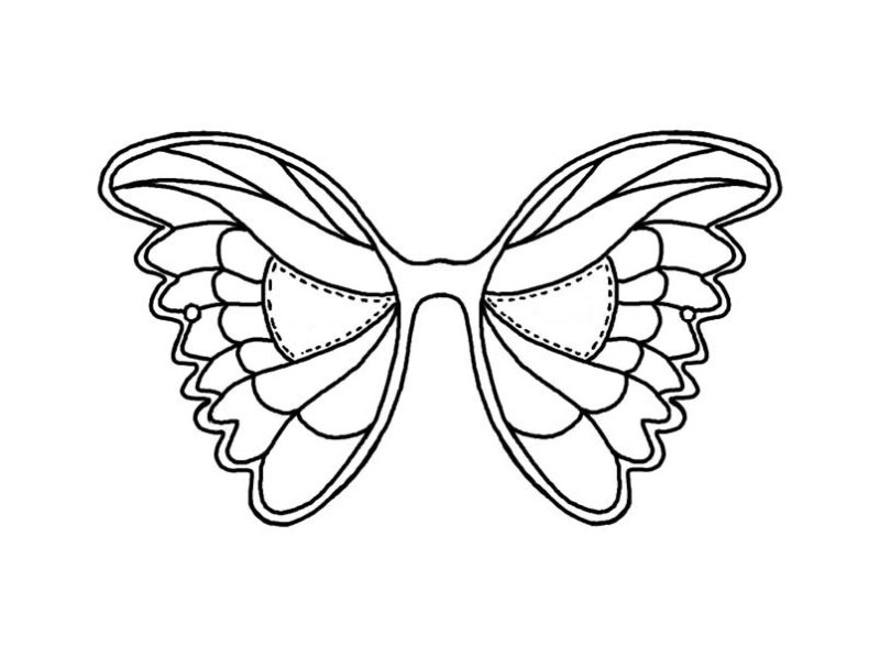 Трафарет маски бабочки