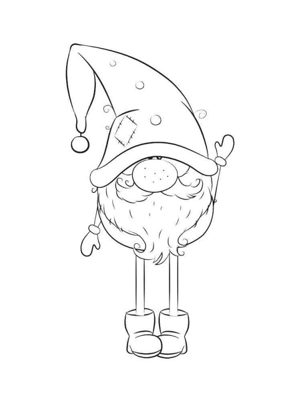 Гномик раскраска