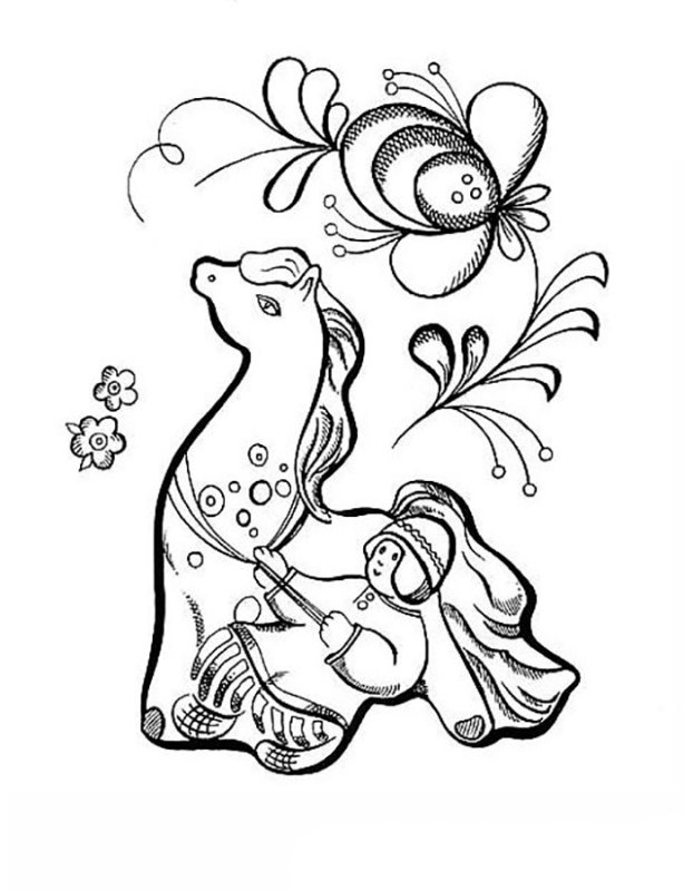 Гжельская роспись раскраска