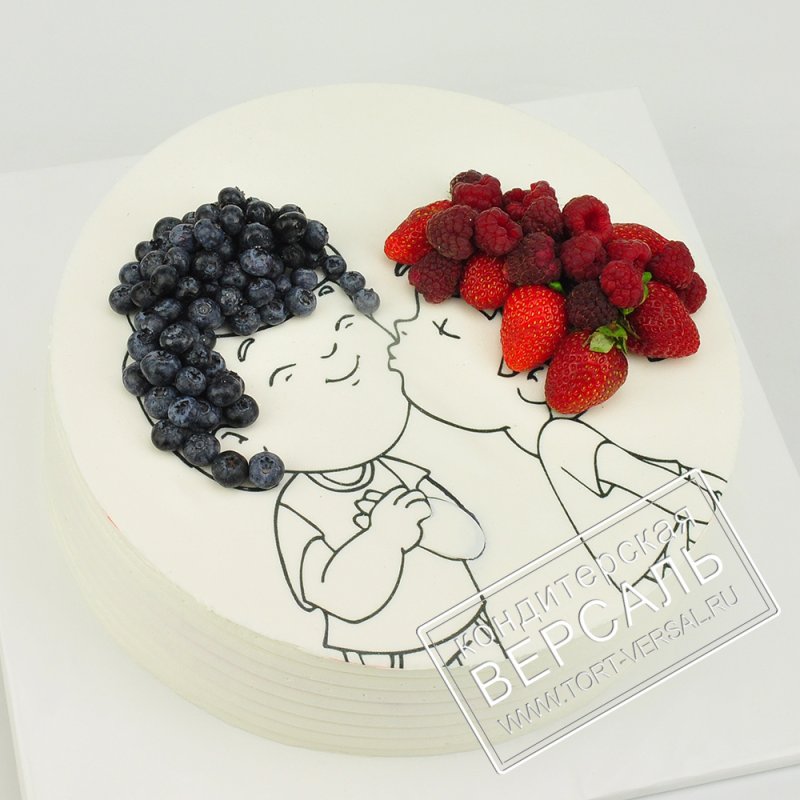 Торт с нарисованной девушкой